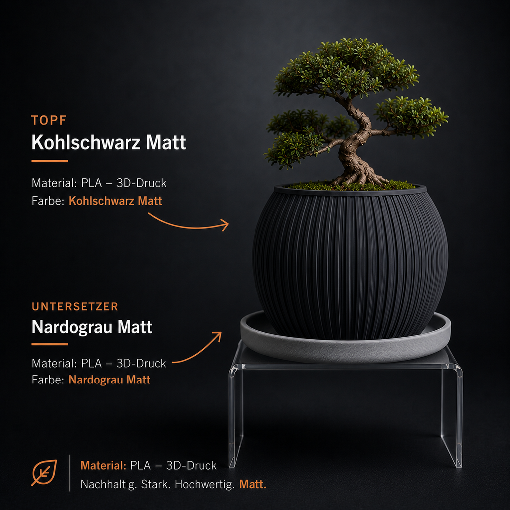 Halo – Blumentopf mit Untersetzer | Modernes Design | 2 Größen