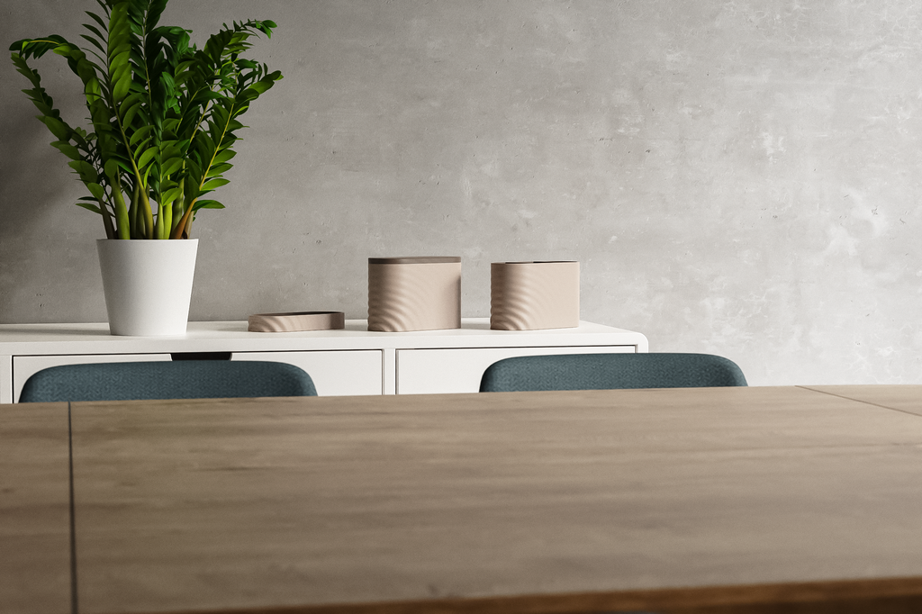 Aufbewahrungsbox im Wellendesign