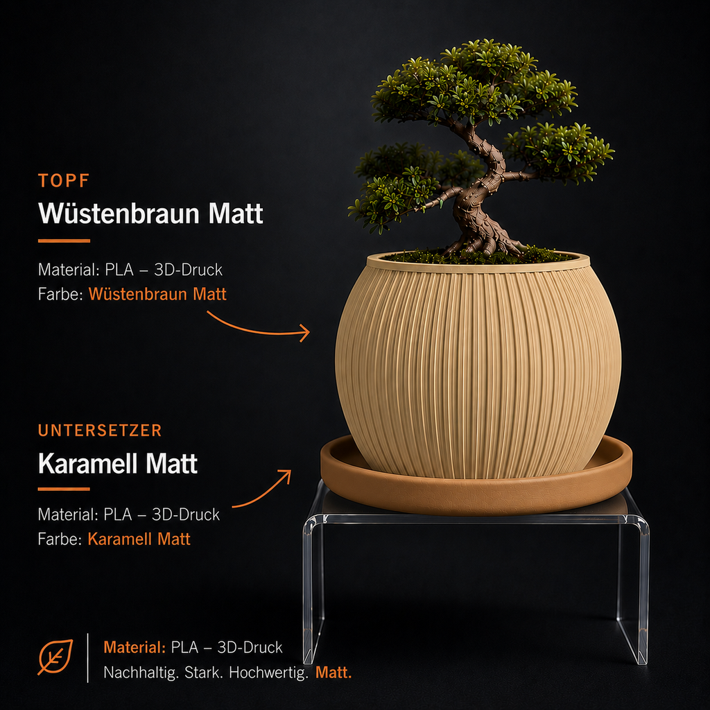 Halo – Blumentopf mit Untersetzer | Modernes Design | 2 Größen