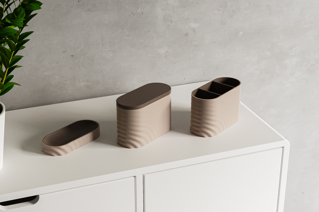 Aufbewahrungsbox im Wellendesign